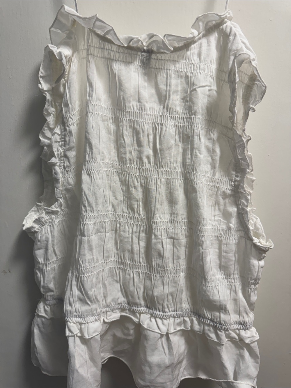 Elevated White Ruffle Tie-Front Sleeveless Top - Picture 2 of 2